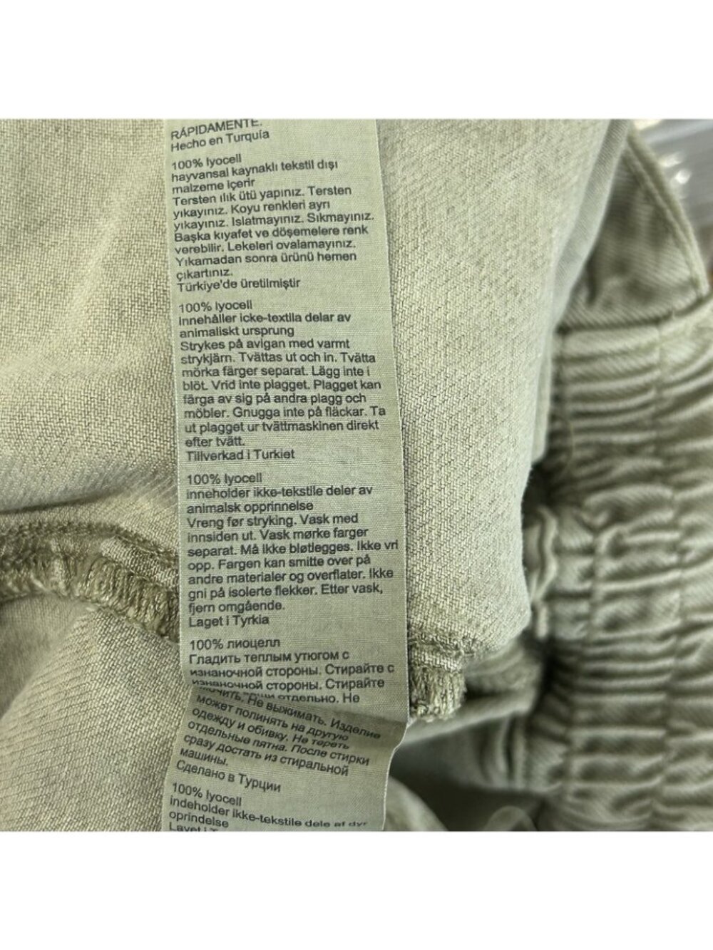 AllSaints "Frieda Denim Trouser" Cargo Jogger Womens 6 Light Olive Green Lyocell - Picture 11 of 16